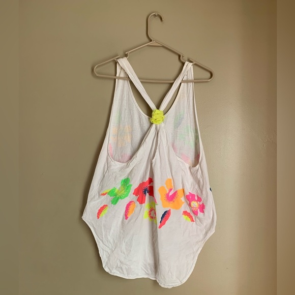 1990s OP tank top with neon logo print One Size - Picture 5 of 7